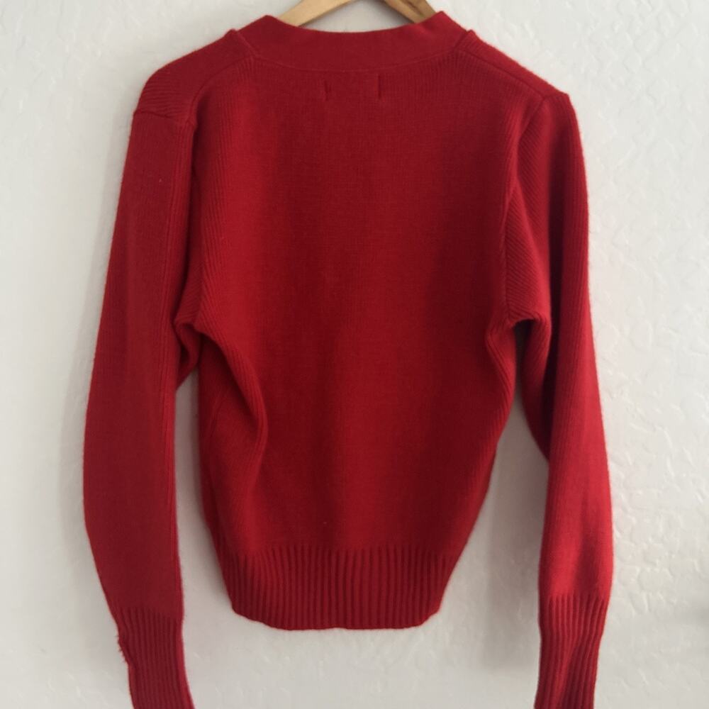 Vintage East-Tenn Award Sweater Womens M 35 RED V Neck‎ Varsity Letterman PT - Picture 4 of 5